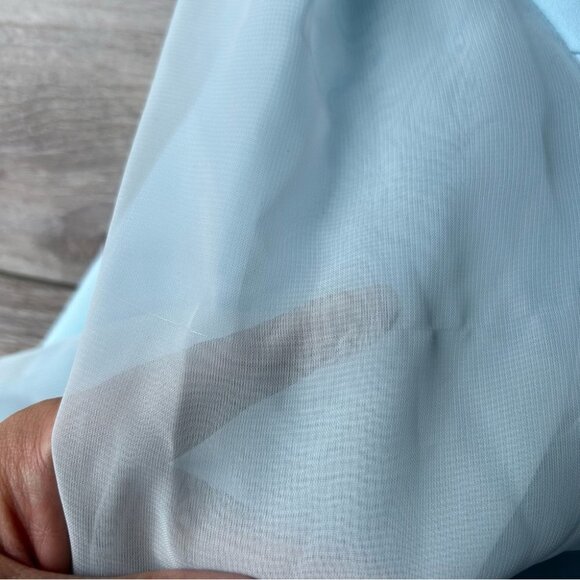 Vintage  Lori Ann Blue Sequins Collar Mesh Sleeve Blazer Made in Canada - Picture 16 of 16